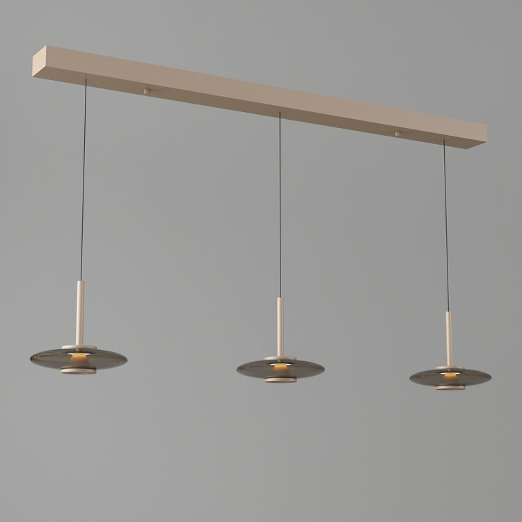 Artdelight Hanglamp Madison3 Champagne - Koffie Led  Incl. Comfort-Lift