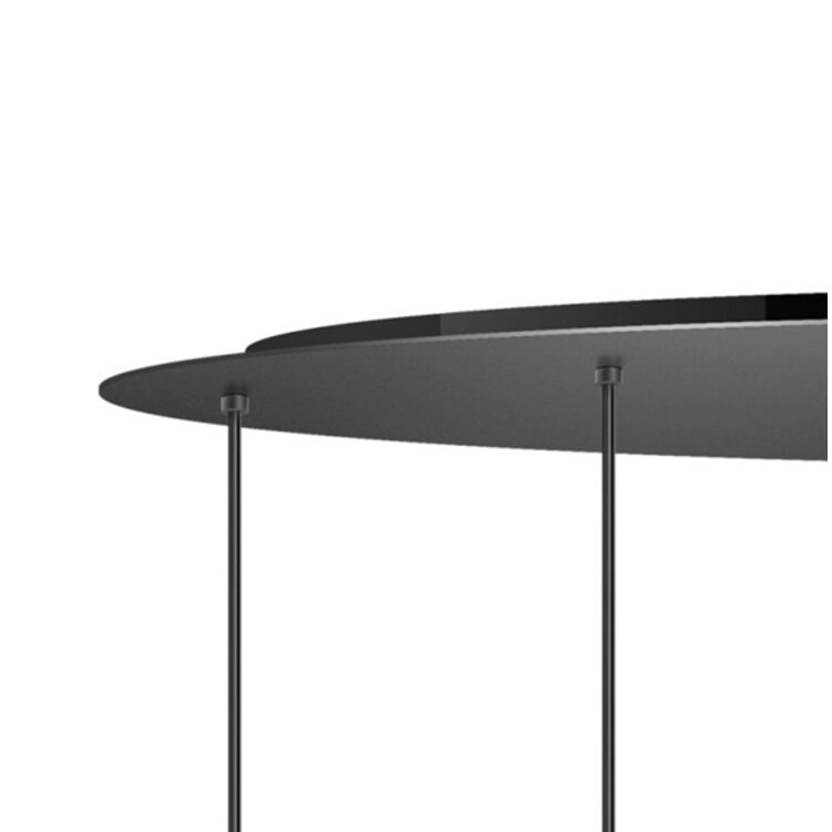 ETH Hanglamp Yvonne 7 Lichts Dimbaar 7x6.5W 138 x 57cm Zwart - Amber glas