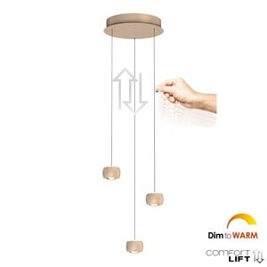Hanglamp Cosmo Beige incl. Comfortlift & Dim to Warm  Ø 30 cm