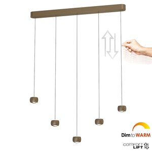 Hanglamp Cosmo Brons-Goud incl. Comfortlift & Dim to Warm L 120cm