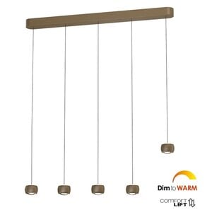 Hanglamp Cosmo Brons-Goud incl. Comfortlift & Dim to Warm L 120cm