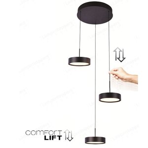Hanglamp Alieno Zwart incl. Comfortlift 3 Lichts Ø 33cm