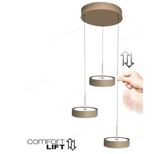 Hanglamp Alieno Crème incl. Comfortlift 3 Lichts Ø 33cm