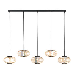 Hanglamp Silvia Bamboe 5 Lichts L 110cm