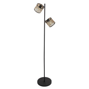 Vloerlamp Sumba Zwart - Bamboe 2 lichts