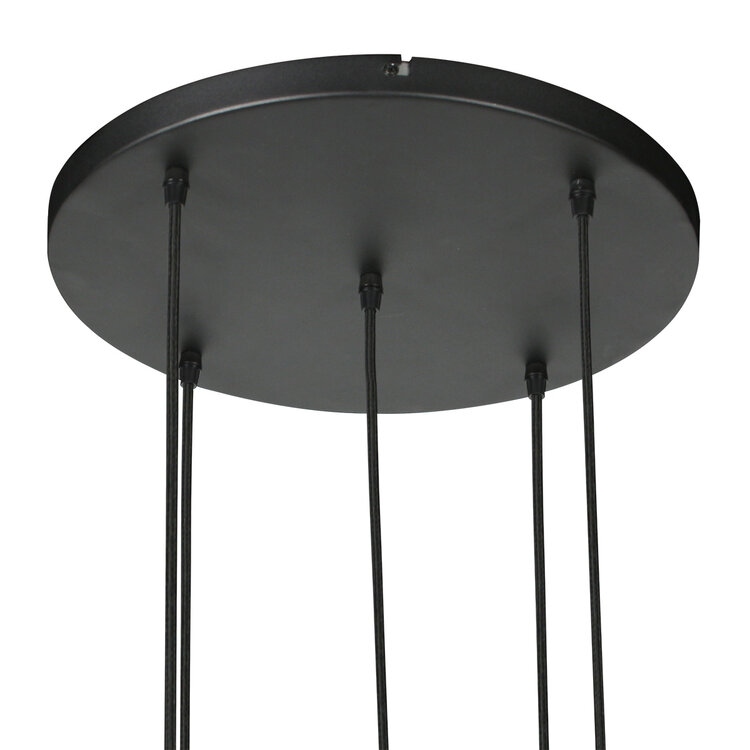 Steinhauer Videlamp Nox Light Zwart - Bamboe 5 Lichts