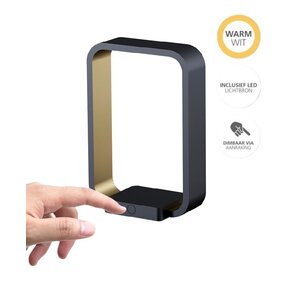 Tafellamp Modesto Zwart-Goud 20 cm 3-Step Dimmer