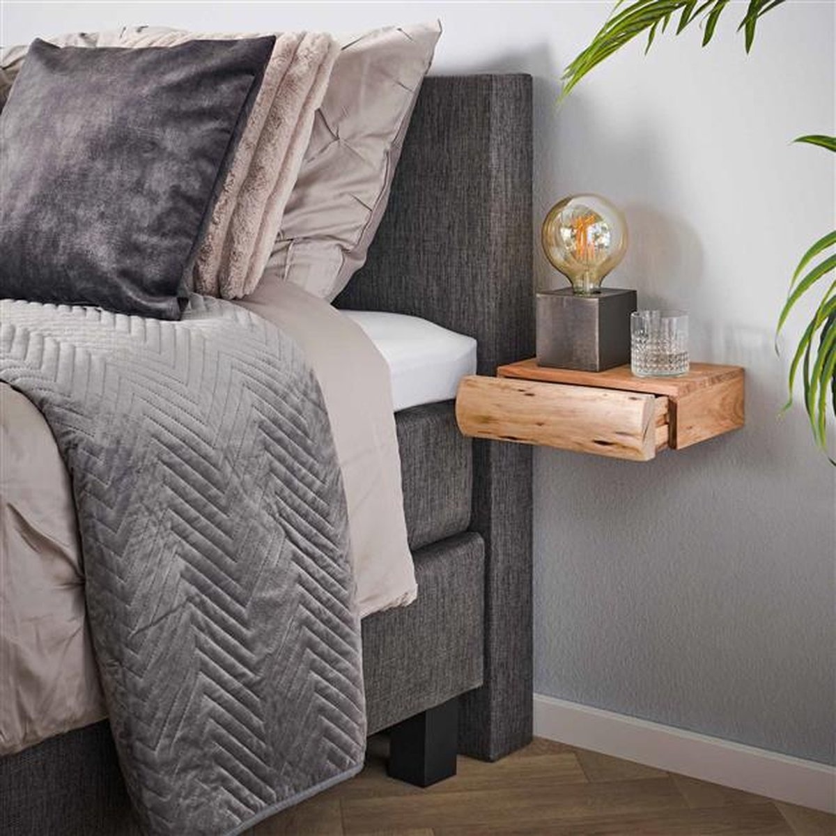 Lt-Luce Nachtkastje Tree Xs Massief Acacia Naturel 1 Lade Set Van 2