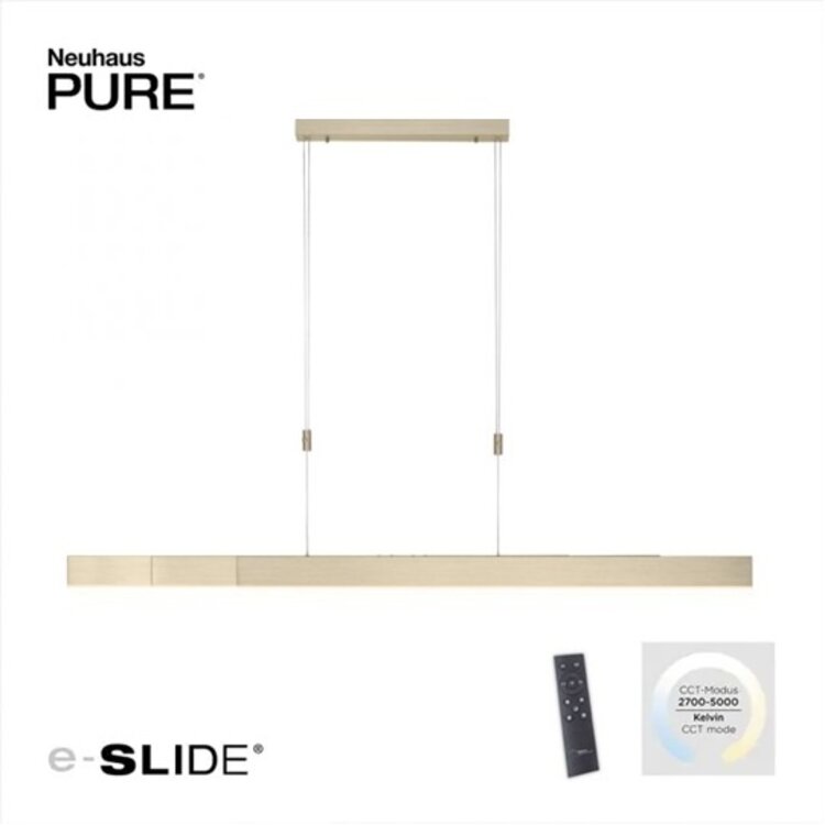 Hanglamp PURE MOTO e-Slide Gold LED L 120-200cm incl. Remote