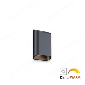 Wandlamp Diaz-S Zwart Led 2 x 3Watt IP65  Dim To Warm