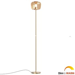 Vloerlamp Rosa Rose-Goud - Amber incl. Touch Dimmer