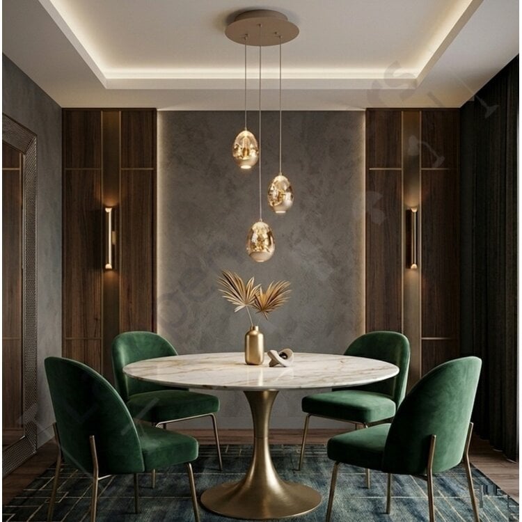 Highlight Hanglamp Champagne Egg 3 Lichts Ø 25 cm