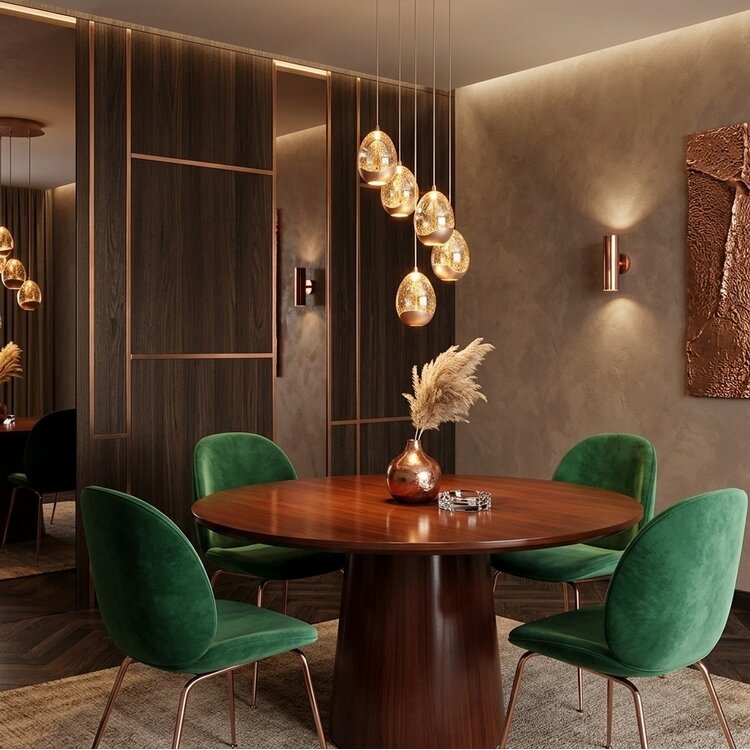 Highlight Hanglamp Champagne Egg 5 Lichts Ø 30 cm