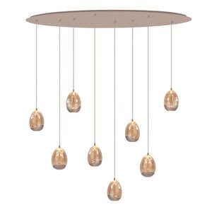 Hanglamp Champagne Egg 8 Lichts Ovaal