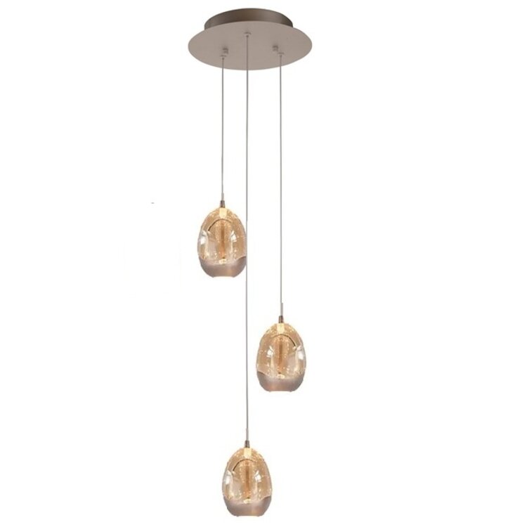Highlight Hanglamp Champagne Egg 3 Lichts Ø 25 cm