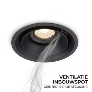 Ventilatie Inbouwspot Nela Zwart 7.5 Watt