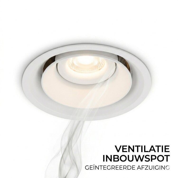 Ventilatie Inbouwspot Nela Wit 7.5 Watt  IP54 incl. Driver