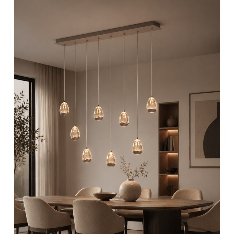Highlight Hanglamp Champagne Egg 8 Lichts Balk