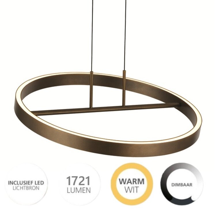 Freelight Hanglamp Livello Brons-Goud Led 47 Watt Ø 60cm