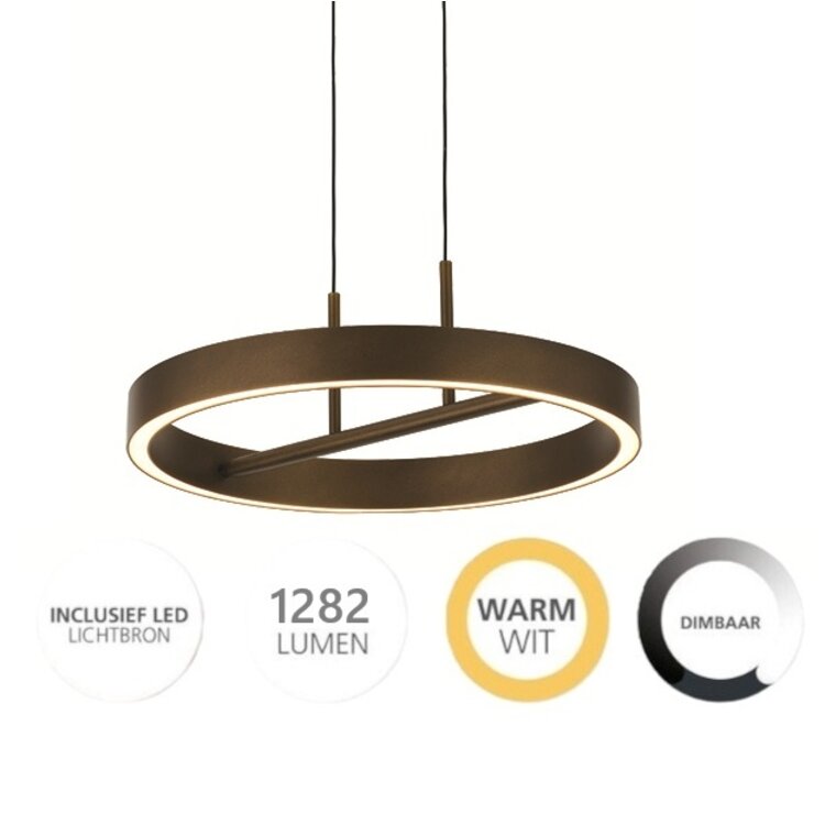 Freelight Hanglamp Livello Brons-Goud Led 32 Watt Ø 40cm