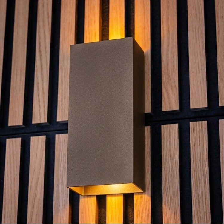 ETH Wandlamp David Champagne Up & Down 2x GU10