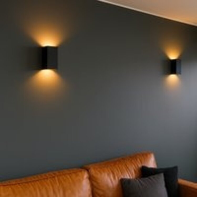 Highlight Wandlamp Eros Zwart - Goud Up & Down 18cm 2 x GU-10