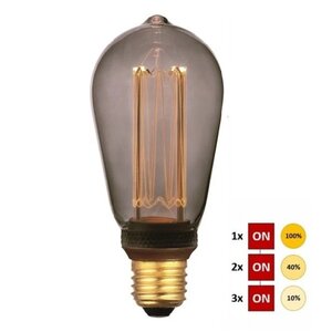 Led Lamp Smoke 64mm 4.3 Watt incl. 3-Step Dimmer