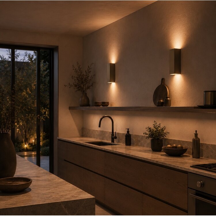 ETH Wandlamp David Champagne Up & Down 2x GU10