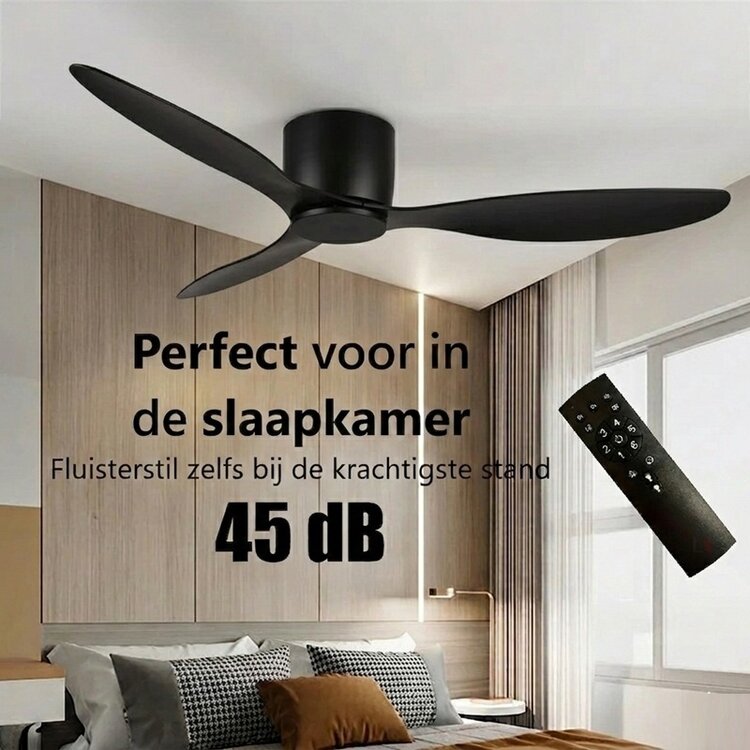 Freelight Plafondventilator Brezza Zwart 132cm