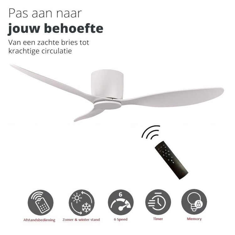 Freelight Plafondventilator Brezza Wit 132cm