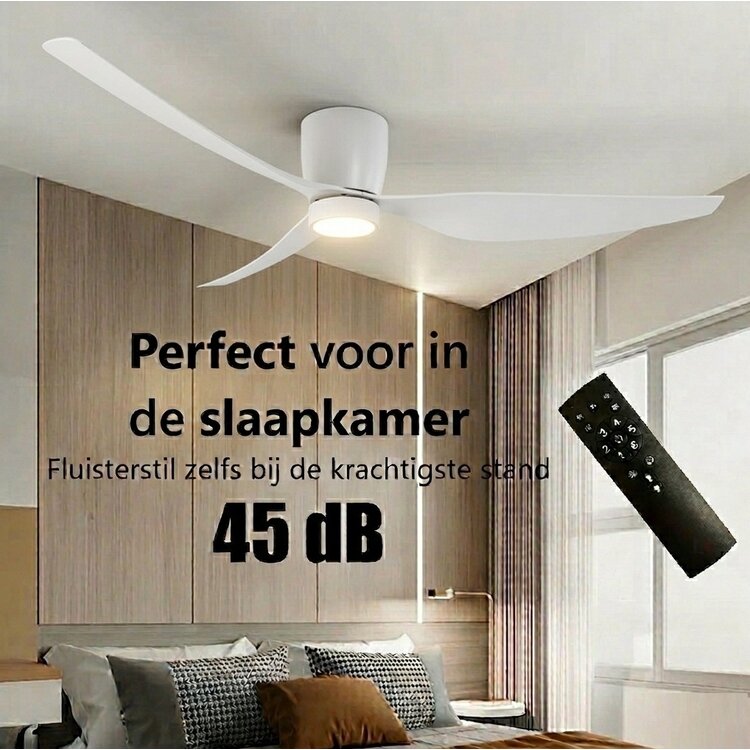 Plafondventilator Arioso Eco Wit Incl. 16W Led & 6 Speed Afstandsbediening Ø 127cm