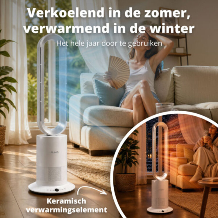 Flinq Smart Ventilator Climate Tower Wit 2 in 1