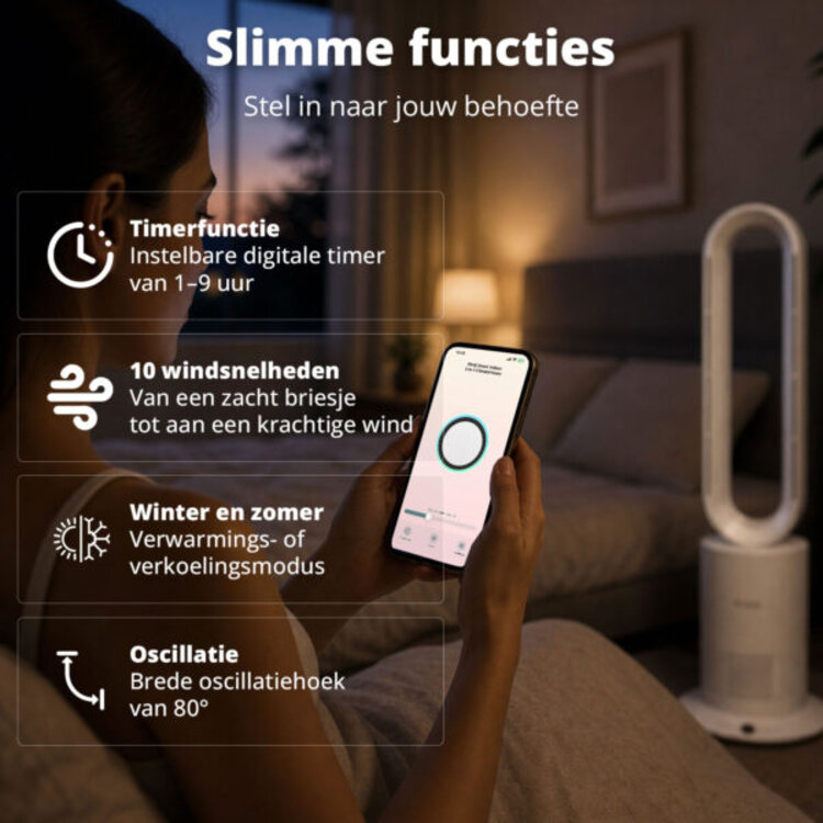 Flinq Smart Ventilator Climate Tower Wit 2 in 1