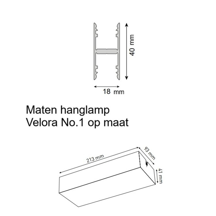 Hanglamp op maat Velora No.1 Led 120 tot 240cm Lang