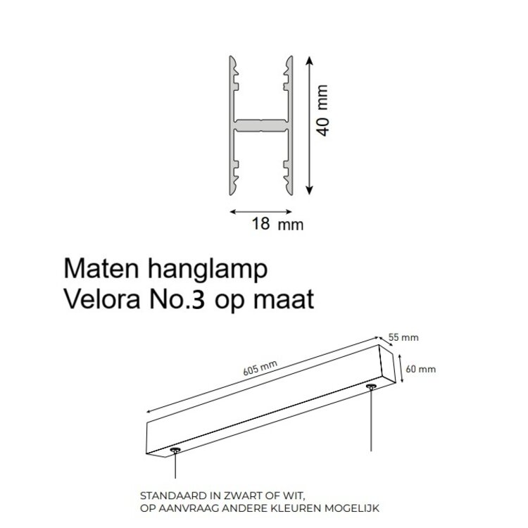 Hanglamp op maat Velora No.3 Led 120 tot 240cm Lang