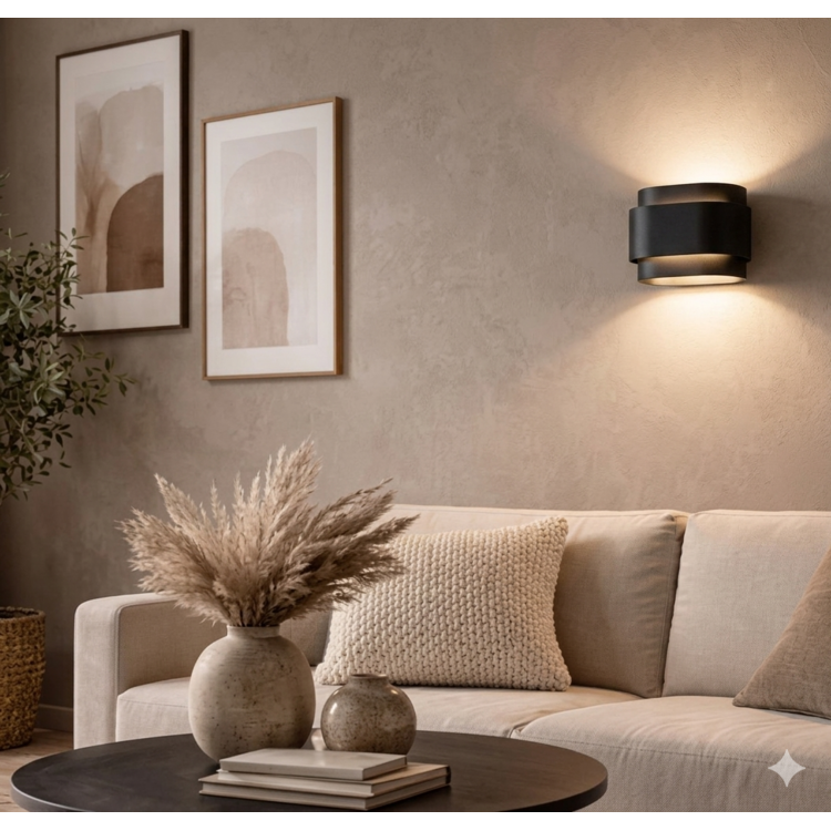 Artdelight Wandlamp Metz Zwart Gips 2 Lichts G9 Fitting