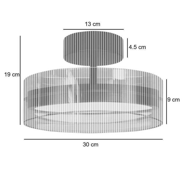 Highlight Plafondlamp Enzo Zwart & Brons - Amber Glas Ø 30cm
