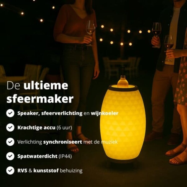 Flinq Draadloze Speakerlamp & Wijnkoeler Bali XL