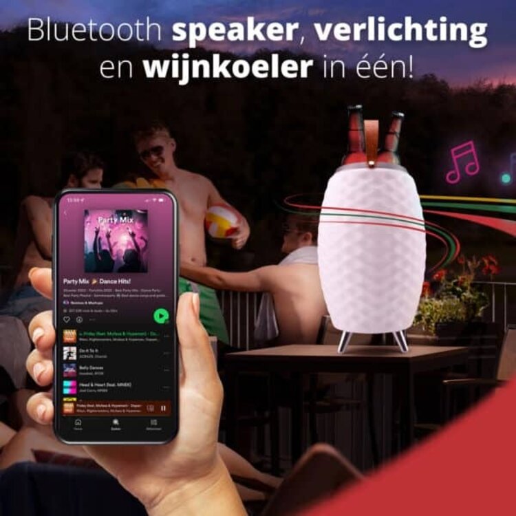Flinq Draadloze Speakerlamp & Wijnkoeler Bali XL