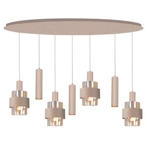 Hanglamp Marrone Beige/Amber Ovaal 7-lichts