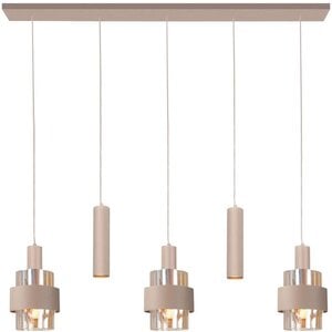 Hanglamp Marrone Beige/Amber 5-lichts