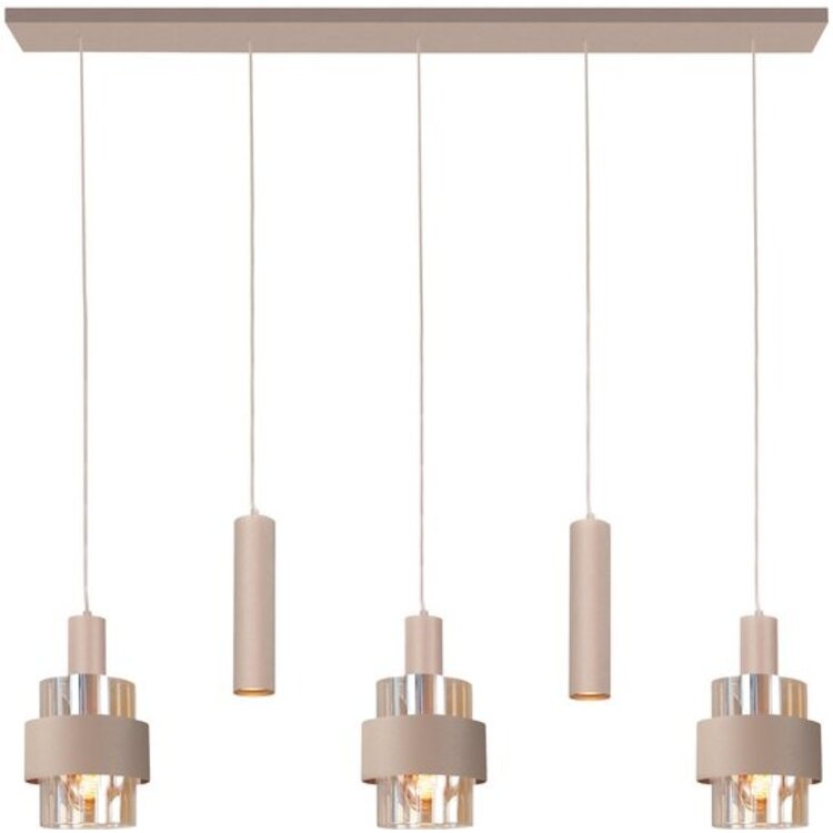 Highlight Hanglamp Marrone Beige/Amber 5-lichts