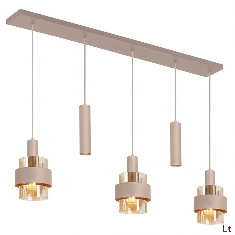 Highlight Hanglamp Marrone Beige/Amber 5-lichts