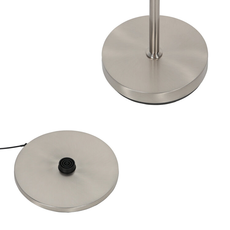 Mexlite Oplaadbare Vloerlamp GlowGo Staal Verstelbaar incl Dimmer 4603ST
