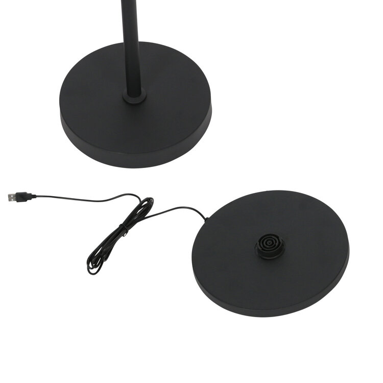 Mexlite Oplaadbare Vloerlamp GlowGo Zwart Verstelbaar incl Accu 4603ZW