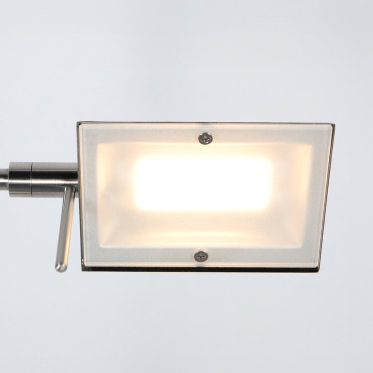 Mexlite Oplaadbare Vloerlamp GlowGo Staal Verstelbaar incl Dimmer 4603ST