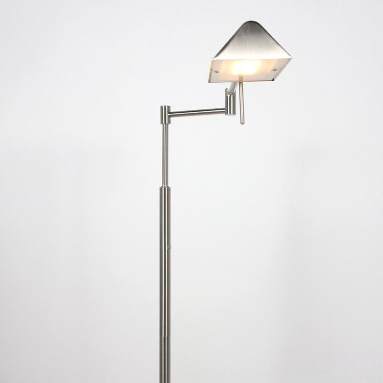 Mexlite Oplaadbare Vloerlamp GlowGo Staal Verstelbaar incl Dimmer 4603ST