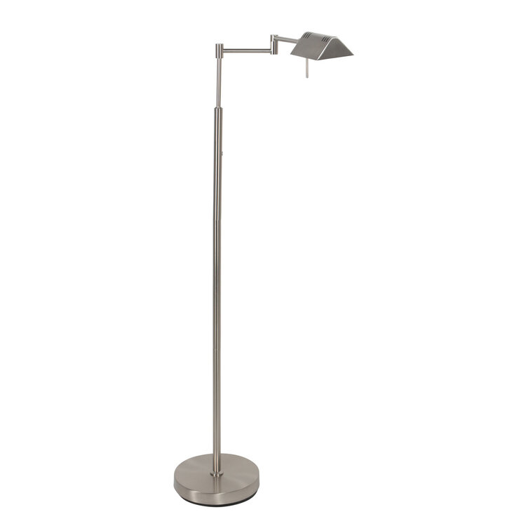 Mexlite Oplaadbare Vloerlamp GlowGo Staal Verstelbaar incl Dimmer 4603ST