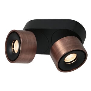 Spot Fez Zwart - Brons 2 lichts 8 Watt Dimbaar