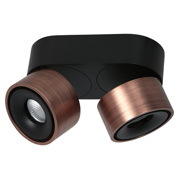 Mexlite Spot Fez Zwart - Brons 2 lichts 8 Watt Dimbaar